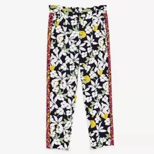 Zara Hawaiian Floral Print Crop Pants Sz XS